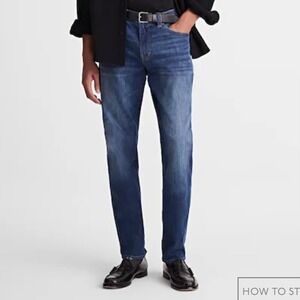 Madewell Mens Jeans Athletic Slim Coolmax Medium Wash Blue 35x30 (34x28) MA242